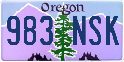 OR license plate 983NSK