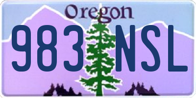 OR license plate 983NSL