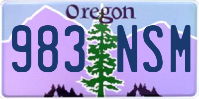 OR license plate 983NSM