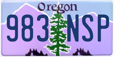OR license plate 983NSP