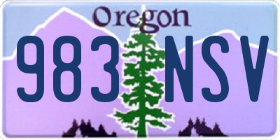 OR license plate 983NSV