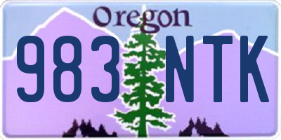OR license plate 983NTK