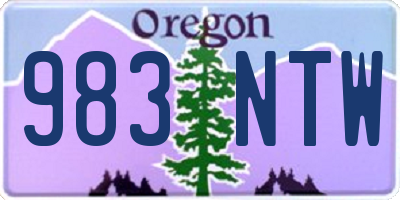 OR license plate 983NTW