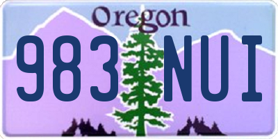 OR license plate 983NUI