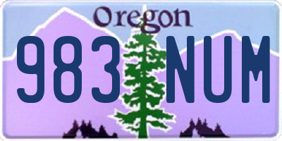 OR license plate 983NUM