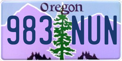 OR license plate 983NUN