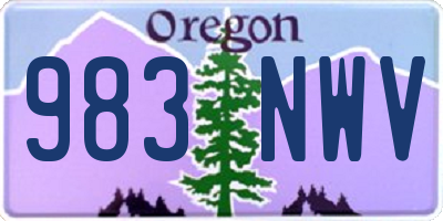 OR license plate 983NWV