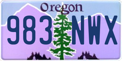 OR license plate 983NWX