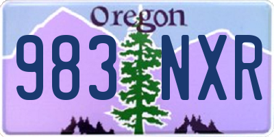 OR license plate 983NXR
