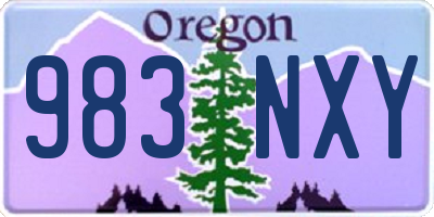 OR license plate 983NXY