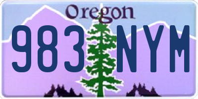 OR license plate 983NYM