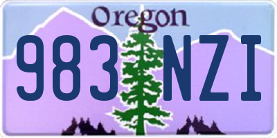 OR license plate 983NZI