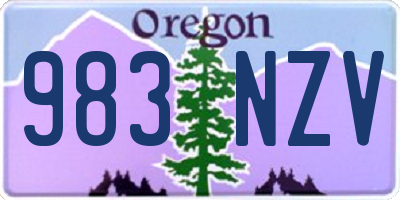 OR license plate 983NZV