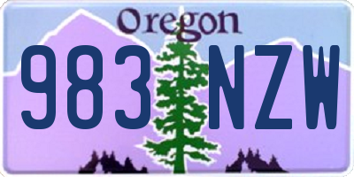 OR license plate 983NZW