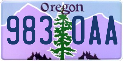 OR license plate 983OAA