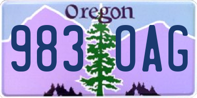 OR license plate 983OAG