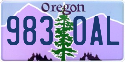 OR license plate 983OAL