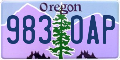 OR license plate 983OAP