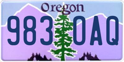 OR license plate 983OAQ