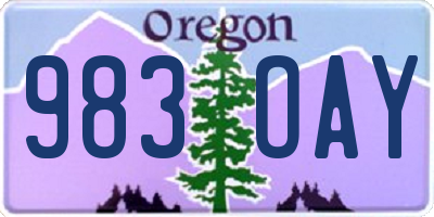 OR license plate 983OAY