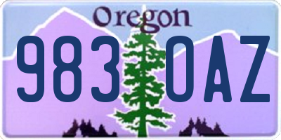 OR license plate 983OAZ
