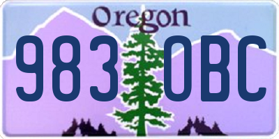 OR license plate 983OBC