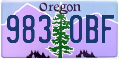 OR license plate 983OBF