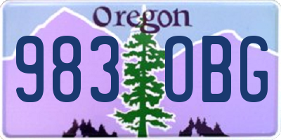 OR license plate 983OBG