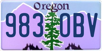 OR license plate 983OBV