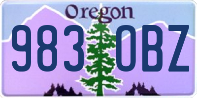 OR license plate 983OBZ