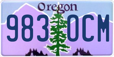 OR license plate 983OCM