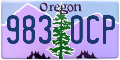 OR license plate 983OCP