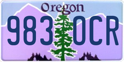 OR license plate 983OCR