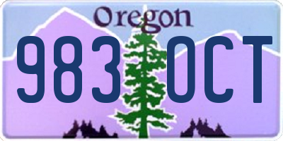 OR license plate 983OCT