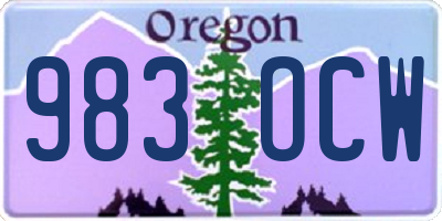 OR license plate 983OCW