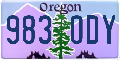OR license plate 983ODY