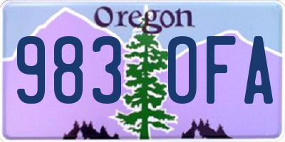 OR license plate 983OFA