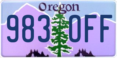 OR license plate 983OFF