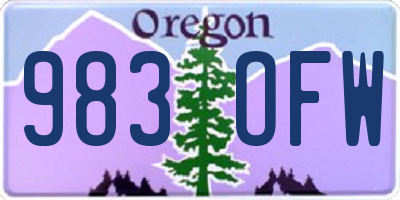 OR license plate 983OFW