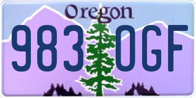 OR license plate 983OGF