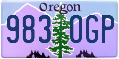OR license plate 983OGP