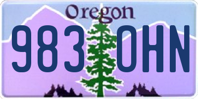 OR license plate 983OHN