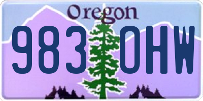 OR license plate 983OHW