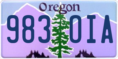 OR license plate 983OIA
