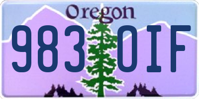 OR license plate 983OIF