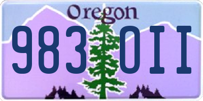 OR license plate 983OII