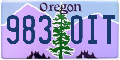 OR license plate 983OIT