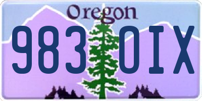 OR license plate 983OIX