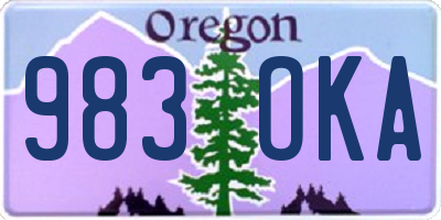OR license plate 983OKA