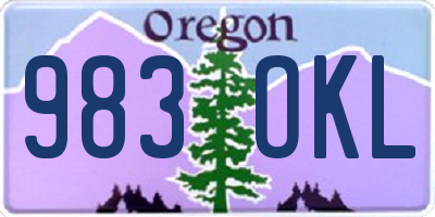 OR license plate 983OKL
